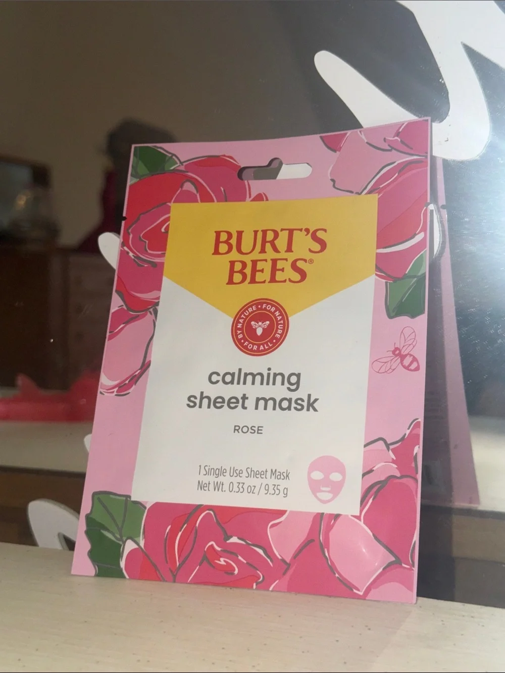 Burt's Bees Rose Calming Sheet Mask — Pink Packaging